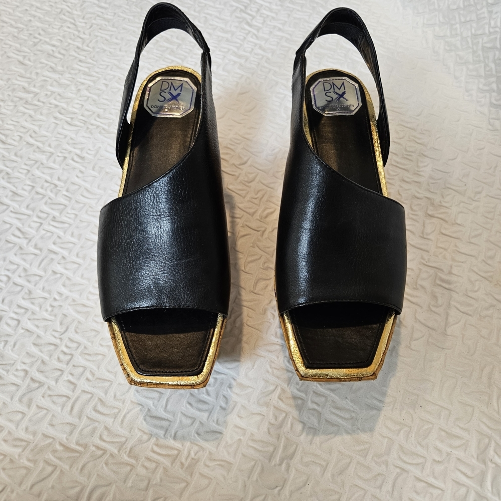 Donald J. Pliner Black and Gold Sandals